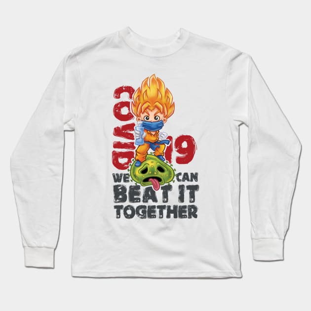 Goku - Covid 19 Long Sleeve T-Shirt by gardenheart